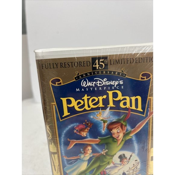 New SEALED VHS Tape Walt Disney Peter Pan Masterpiece 45TH Anniversary - Picture 2 of 12
